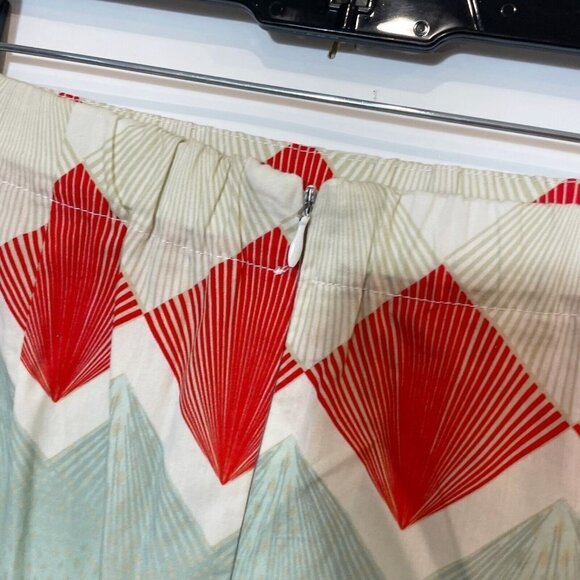 Ottod'Ame Womens Geometric A-Line Knee Length Skirt Multi 6 Elastic Waist Cotton - Picture 4 of 9